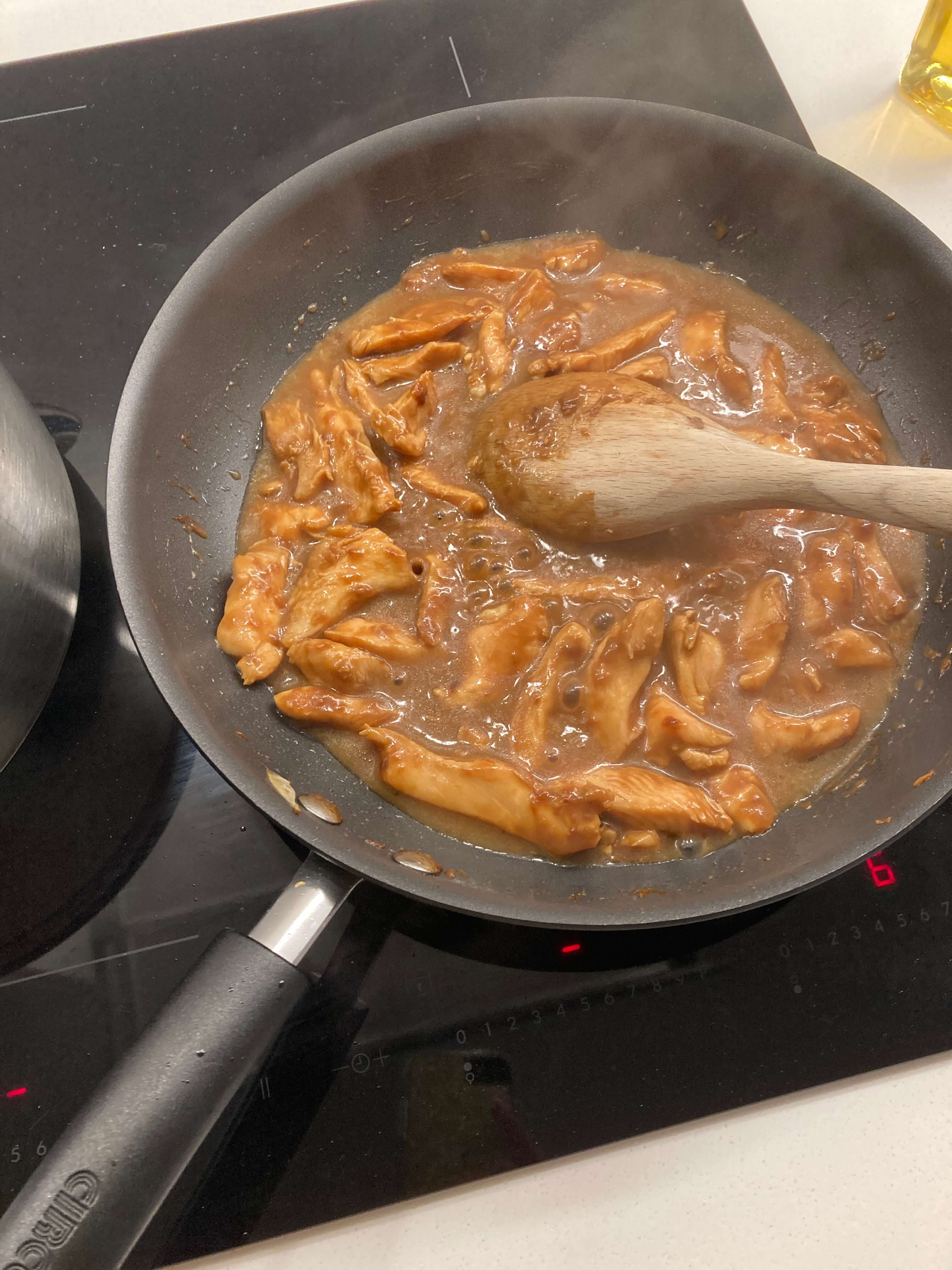 cooking the chicken for recipe