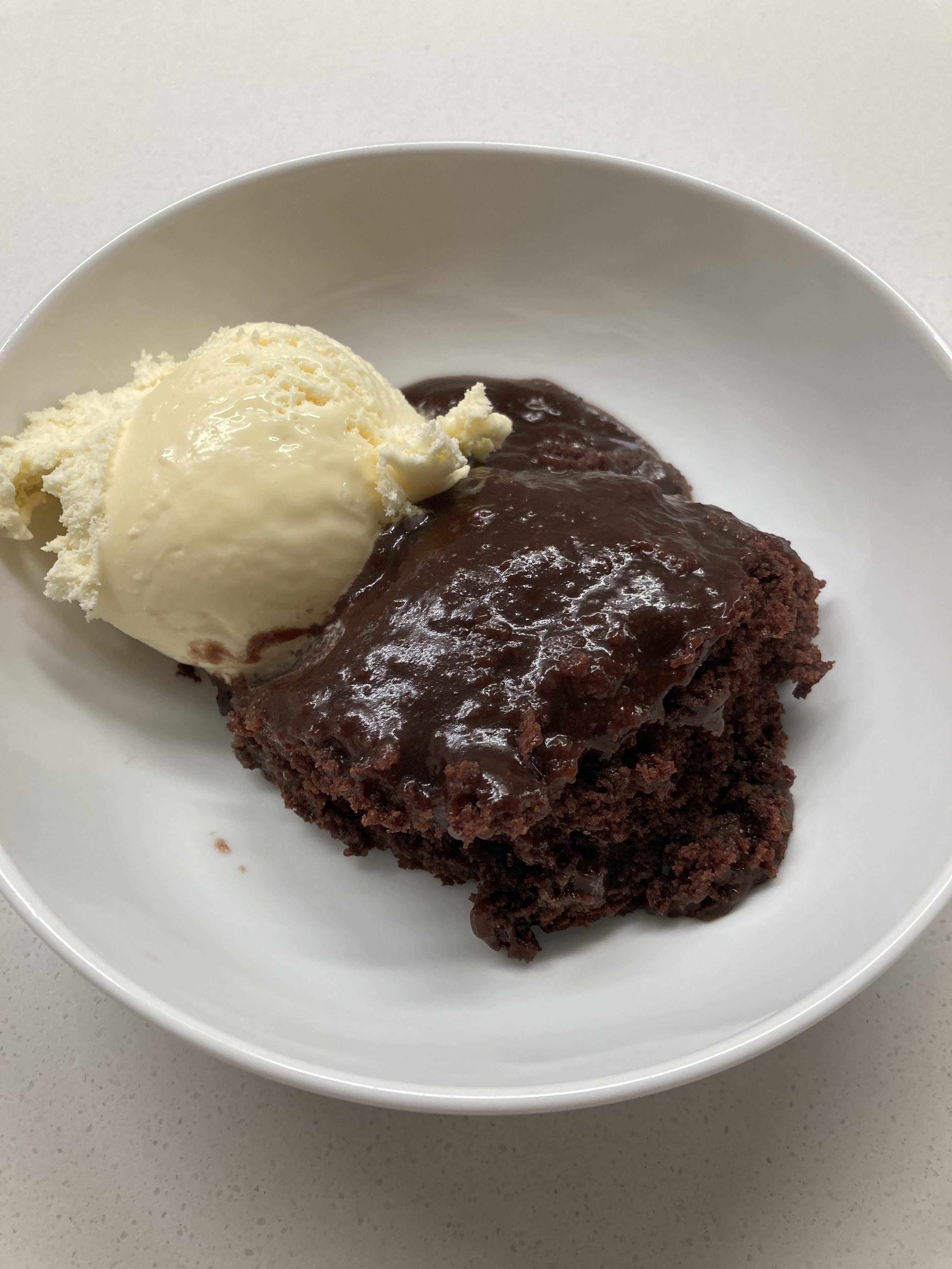 chocolate pudding and ice cream for hello Monday post