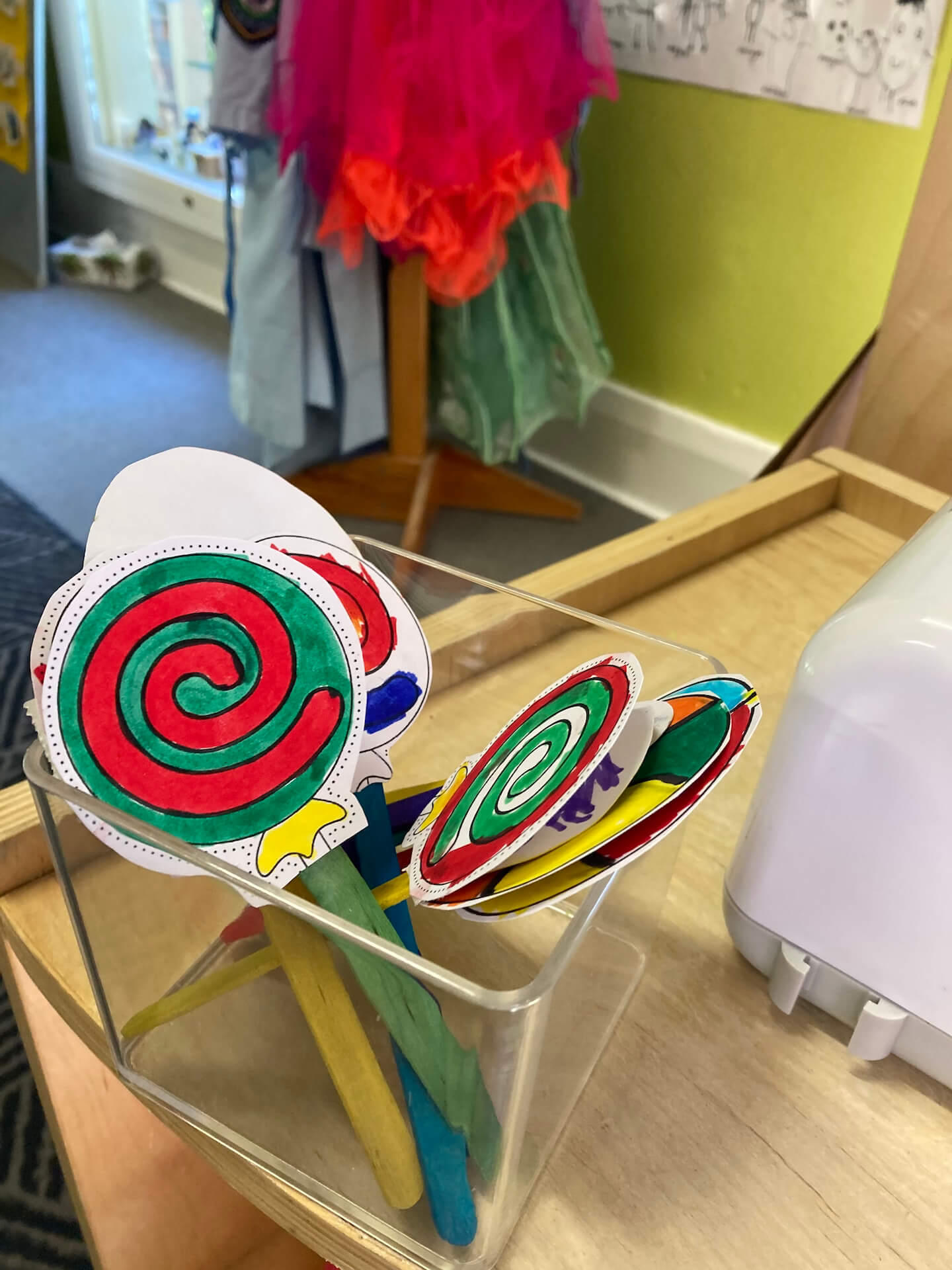 lollipops coloured in by the children