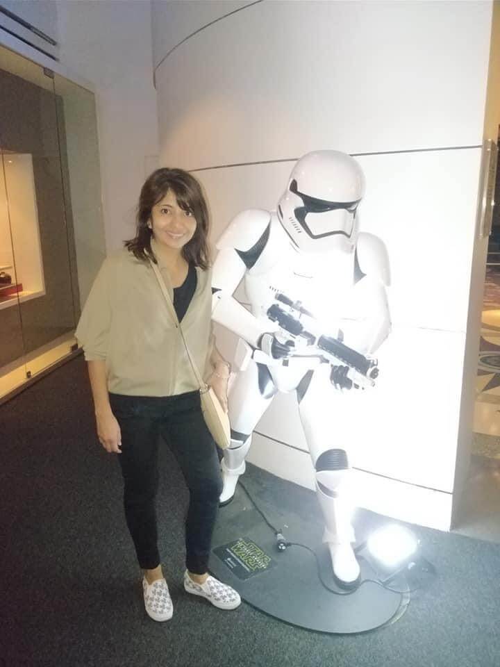 Star Wars storm trooper and me for a few fun facts about me post
