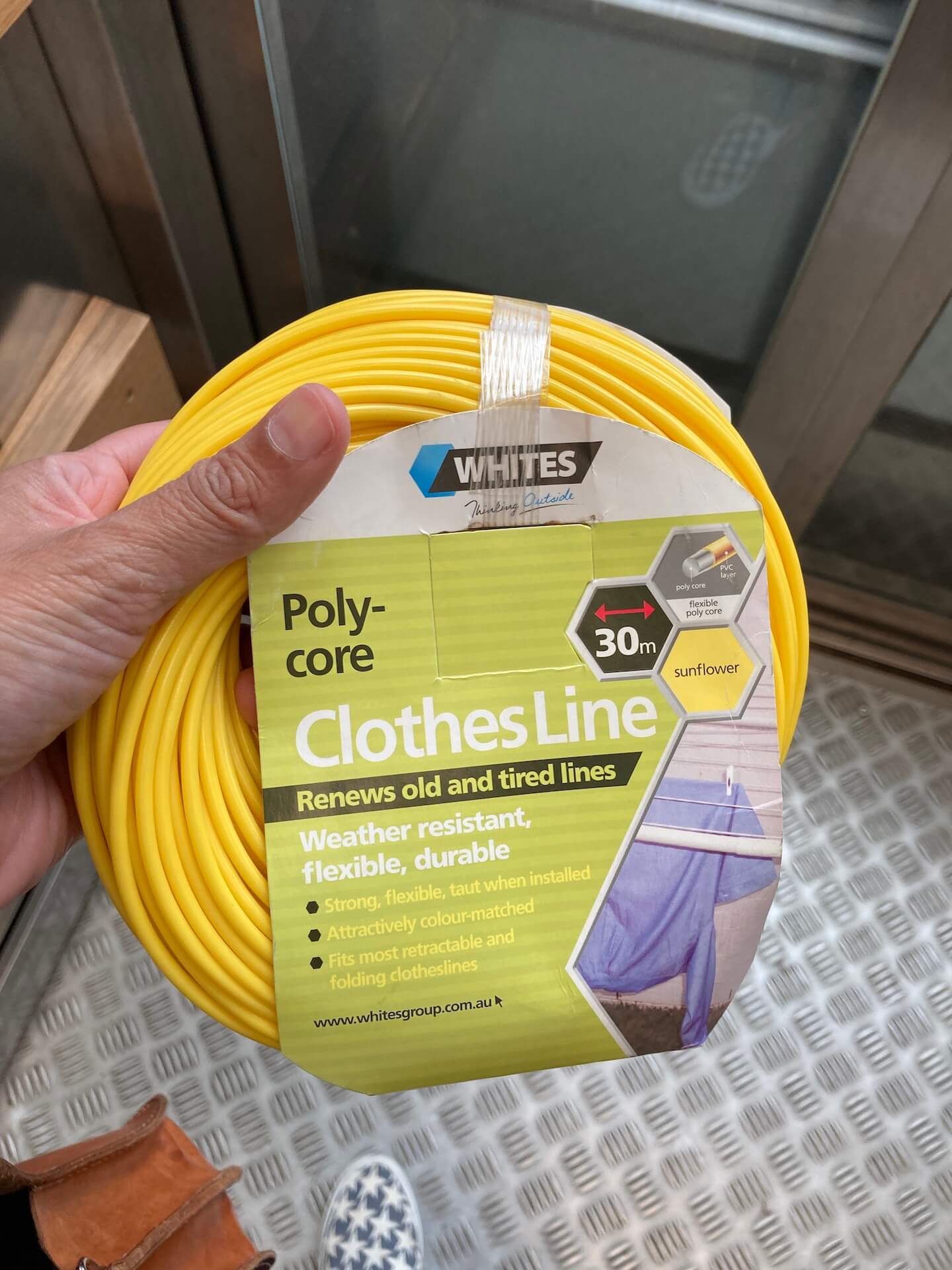 yellow clothesline