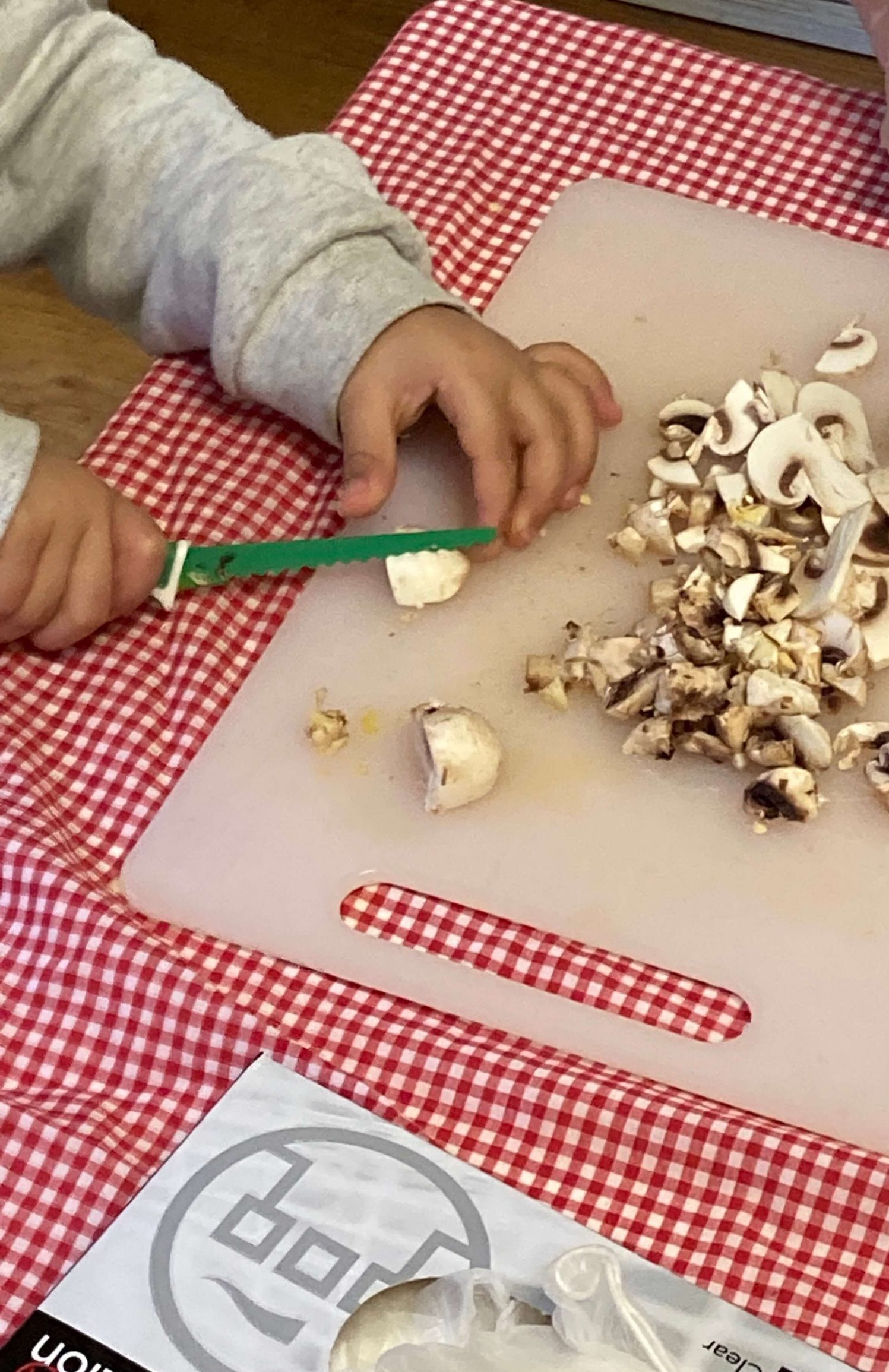 cutting mushrooms