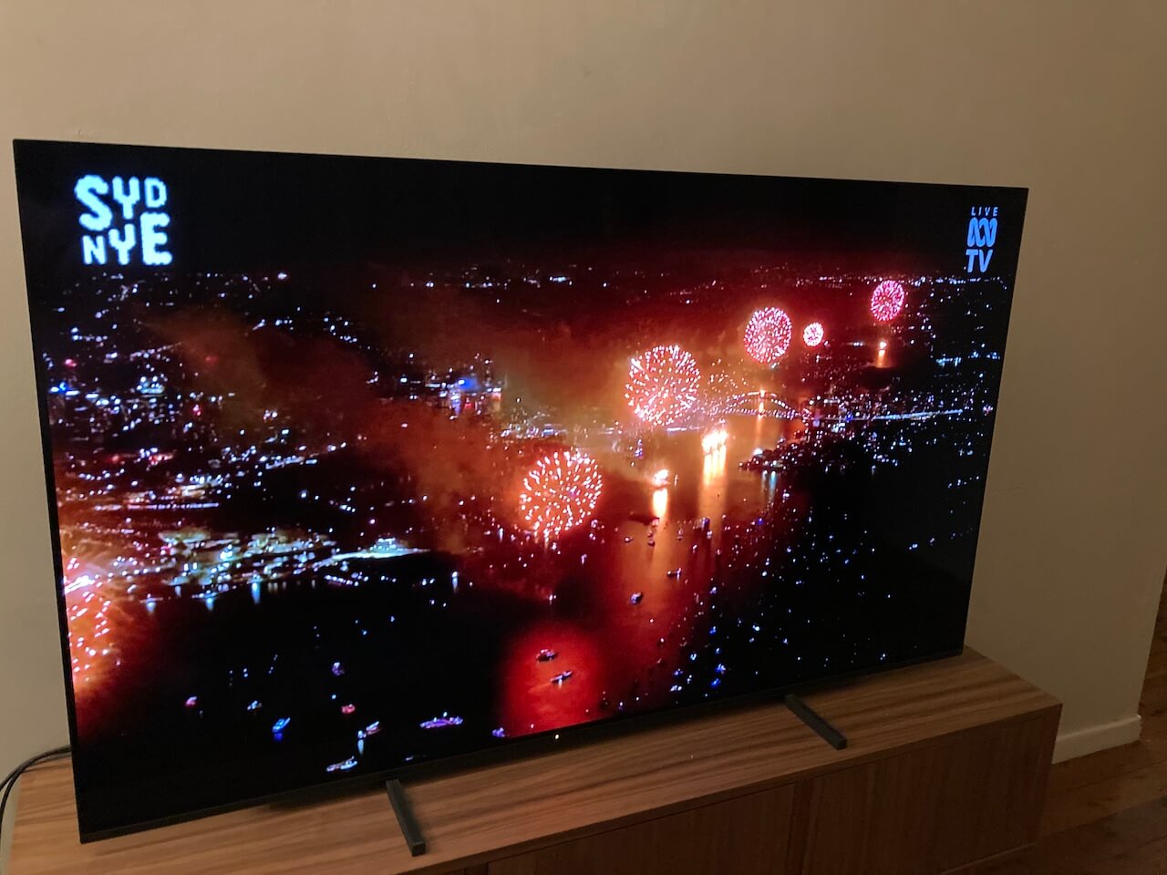 Sydney fireworks on TV