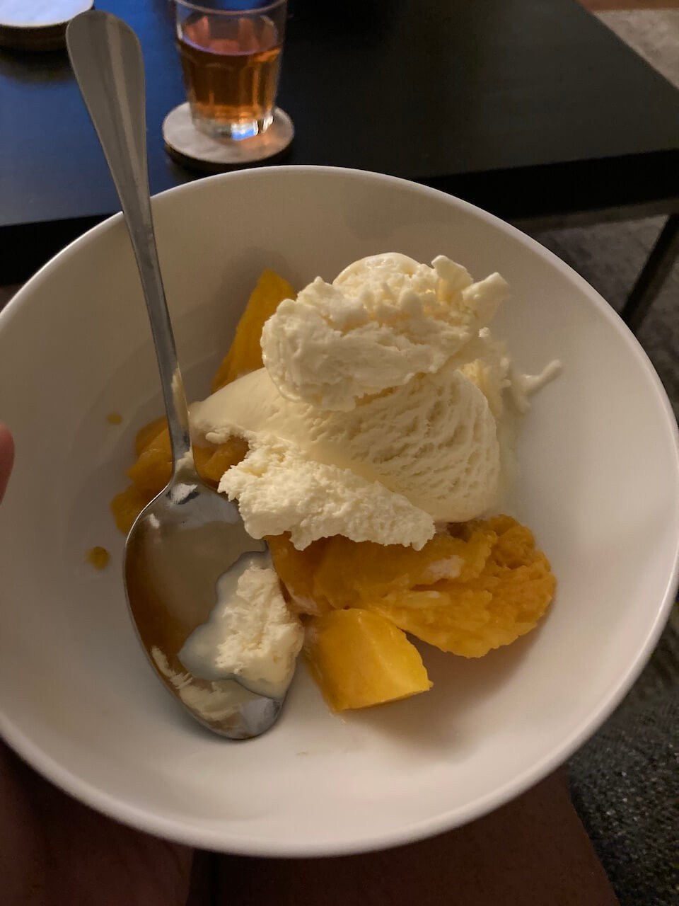 mango and ice cream