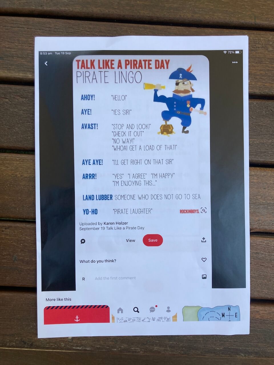 talk like a pirate day-recap of the week post