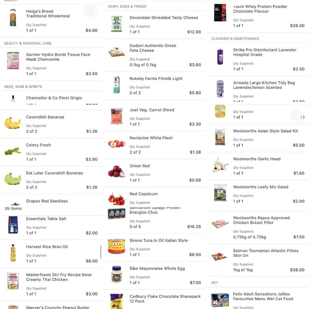 what's inside my shopping trolley