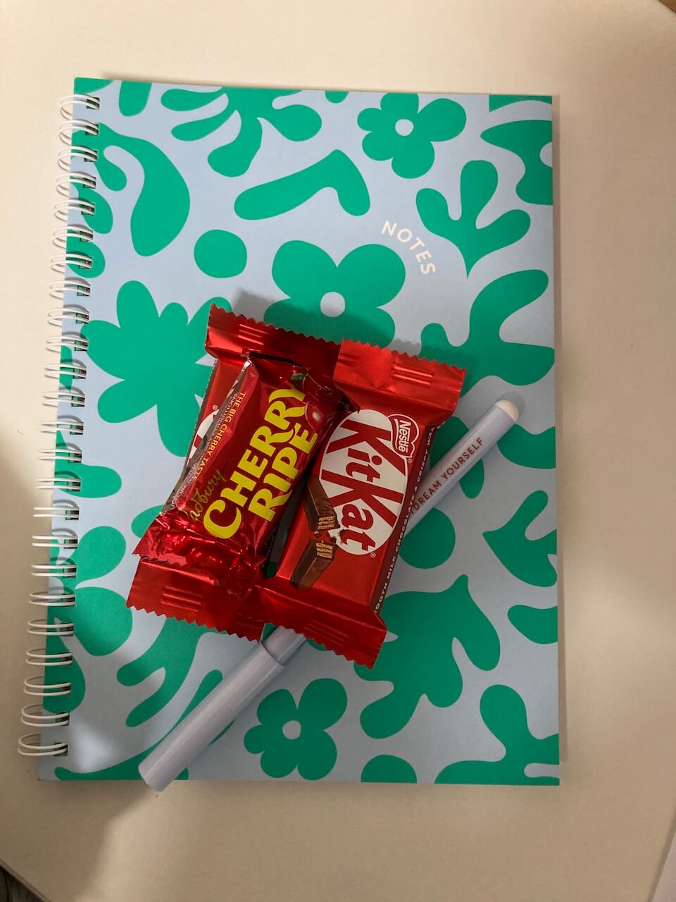 share favourites post-notebook and chocolates