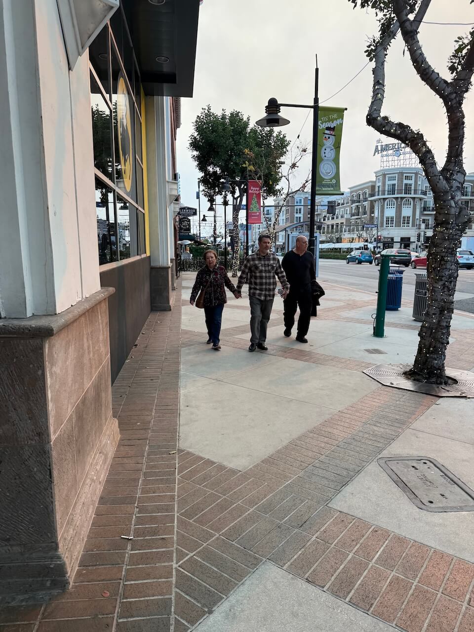 Walking to the mall