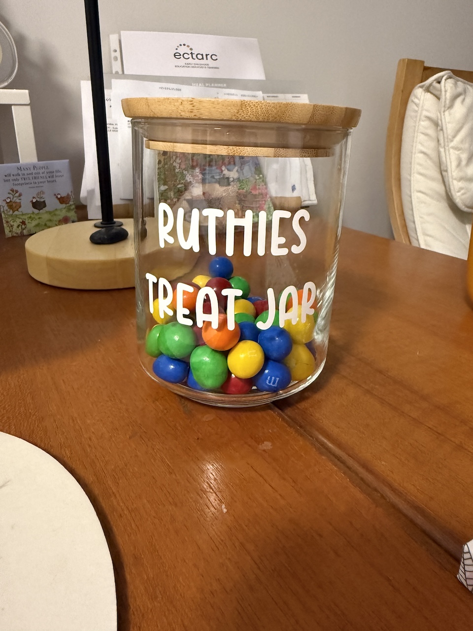 This April-jar of peanut M&Ms