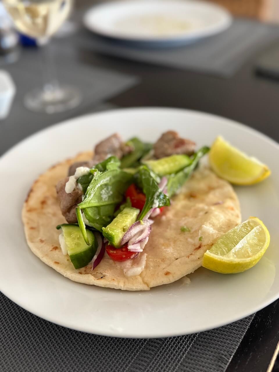 In June post-chicken souvlaki