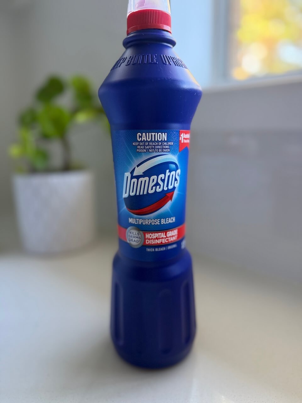 My cleaning caddy - bottle of Domestos
