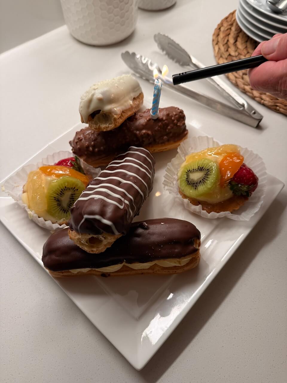 eclairs and tarts