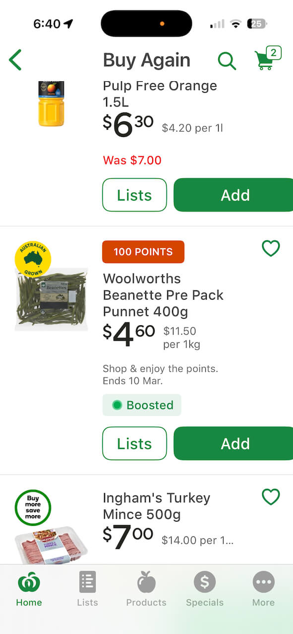 Grocery List Frequent Buys