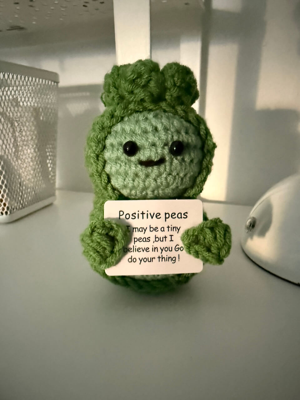 positive moments post-crotcheted toy