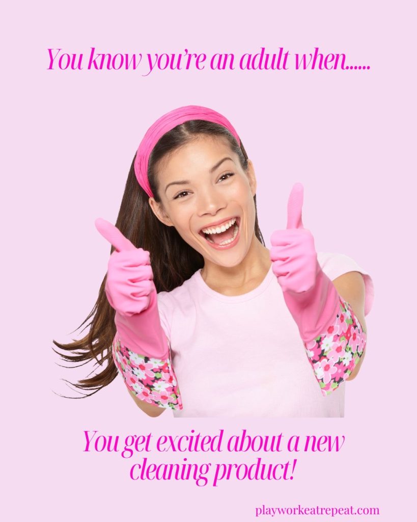 You know you're an adult when you get excited about cleaning products meme in a weekly favourites blog