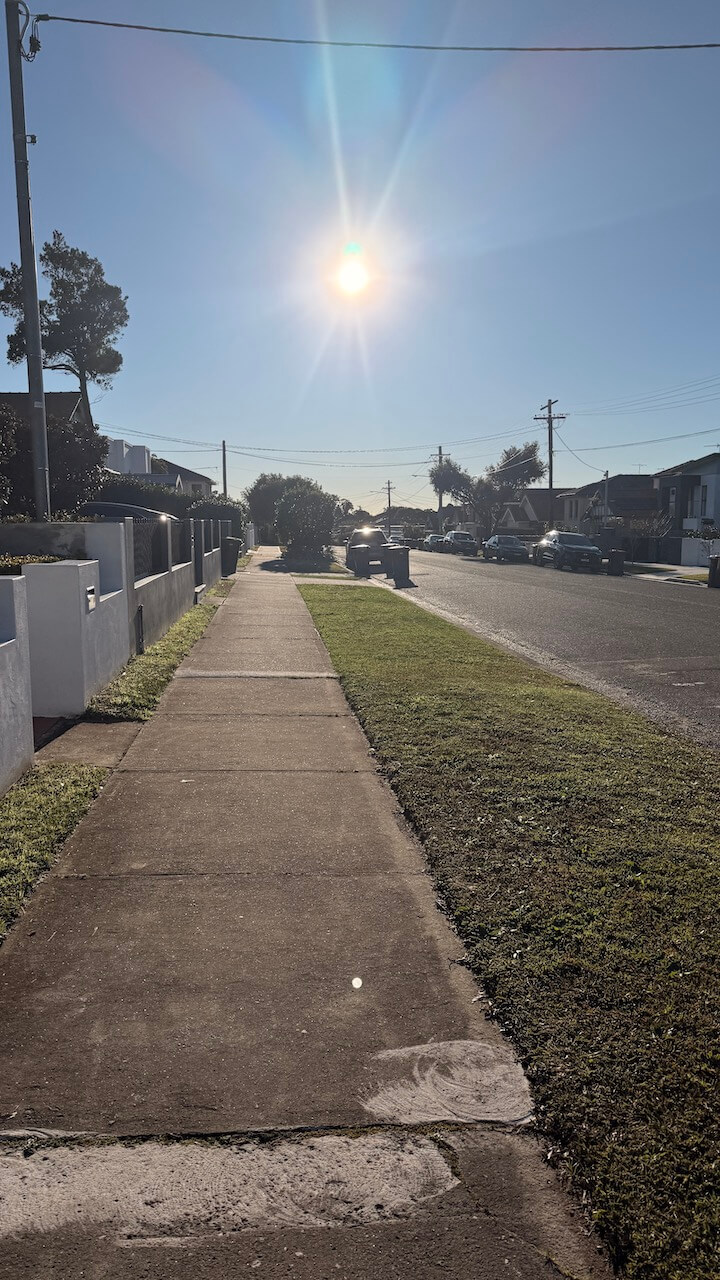 what's up Wednesday–Sunny winter street on the way to work