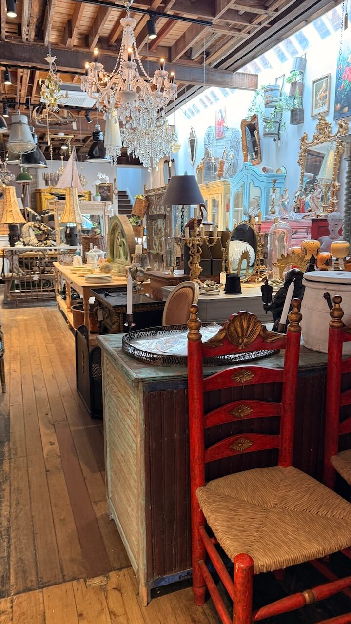 Antiques and vintage finds inside a shop in Bowral